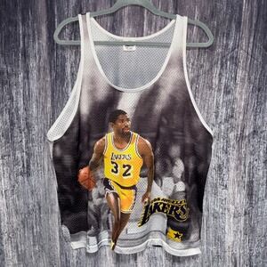 Vtg Starter Magic Johnson #32 L.A. Lakers Sublimated Mesh Tank Top Size XL
